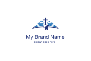 A Spiritual Cross and Book Logo Design